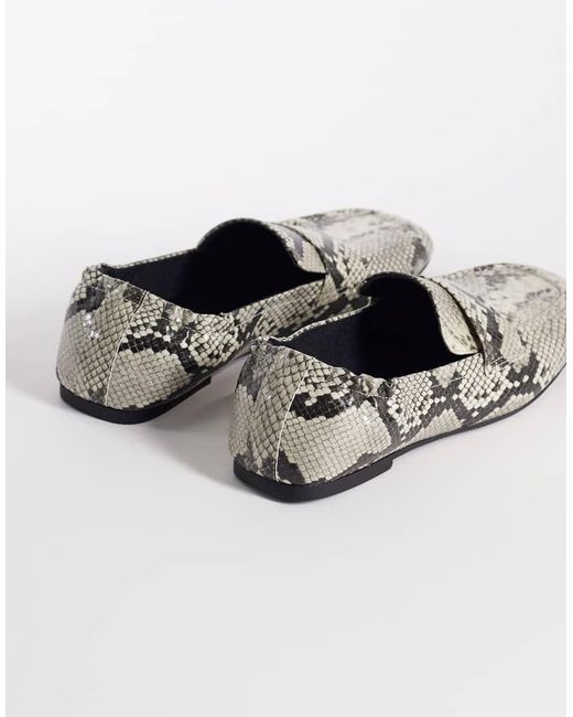ASOS Metallic Melody Square Toe Soft Loafers