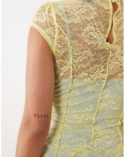 ASOS Green Lace Maxi With Contrast Lining