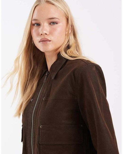 Free People Brown Blair Vegan Suede Sierra Jacket