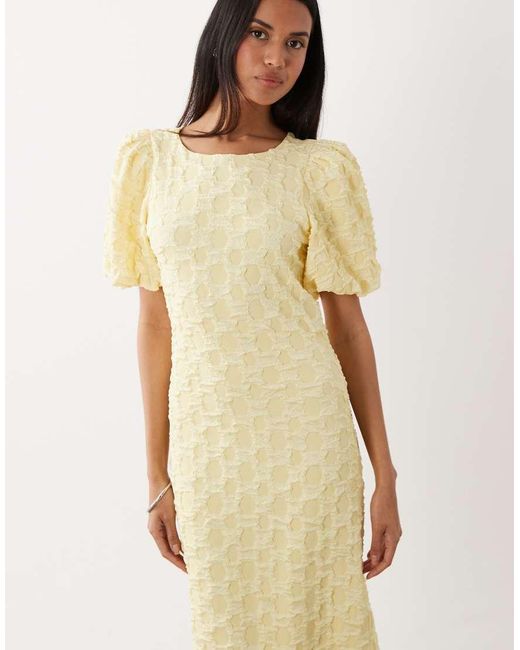 Y.A.S Natural Volume Sleeve Textured Maxi Dress