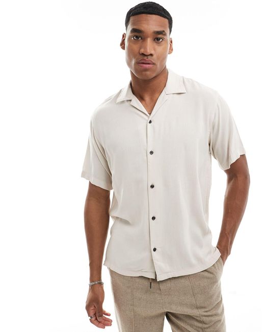 Jack & Jones White Revere Collar Shirt for men