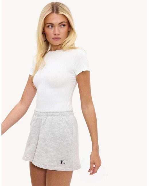Loavies White Never Look Back Shorts With Logo