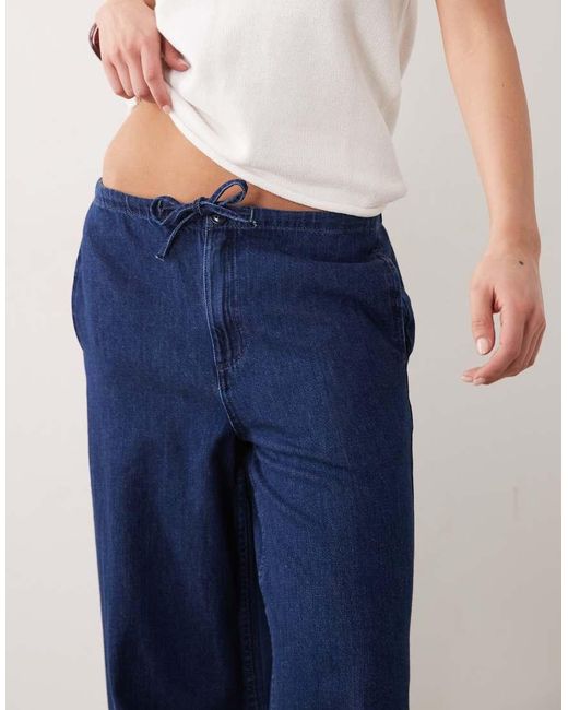 ASOS Blue Soft Denim Parachute Pants