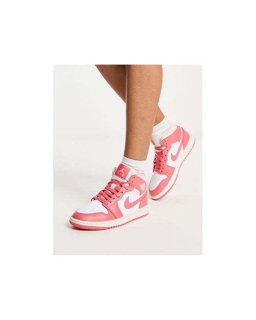 Aj1 mid - baskets mi-hautes - corail Nike en coloris Blanc | Lyst