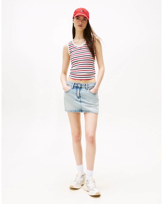 Tommy Hilfiger Red – geripptes, gestreiftes tanktop