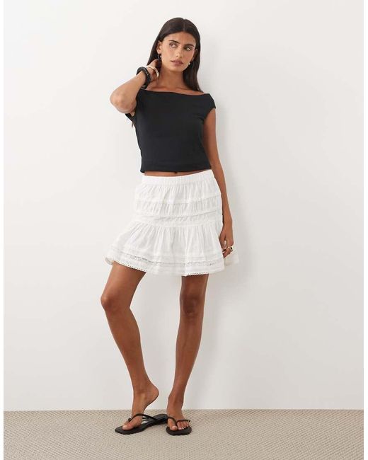 ASOS White Lace Insert Mini Skirt