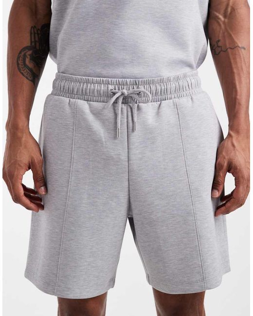 ASOS Gray Oversized Fit Jersey Short With Pintucks for men