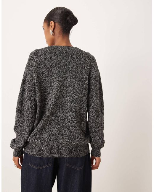 Pull col en v - poivre et sel Mango en coloris Gray