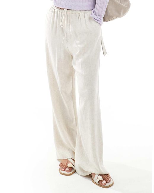 Miss Selfridge White – hose aus leinenmix
