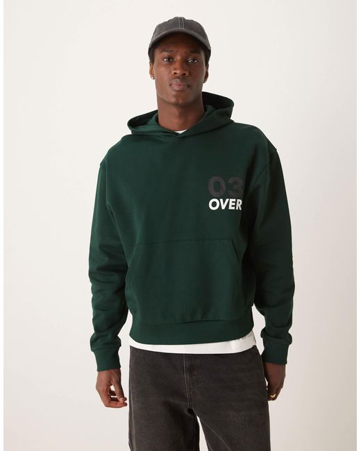 ASOS – kastiger oversize-kapuzenpullover in Green für Herren