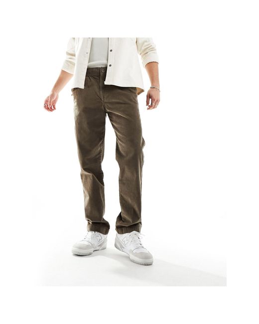 Pantalon slim en velours côtelé - marron Hollister pour homme en coloris White