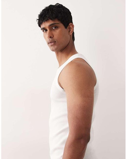 Jack & Jones White Rib Tank Top for men