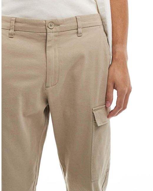 Only & Sons White Straight Fit Cargo for men