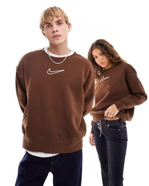 Nike Brown Midi Swoosh Sweatshirt