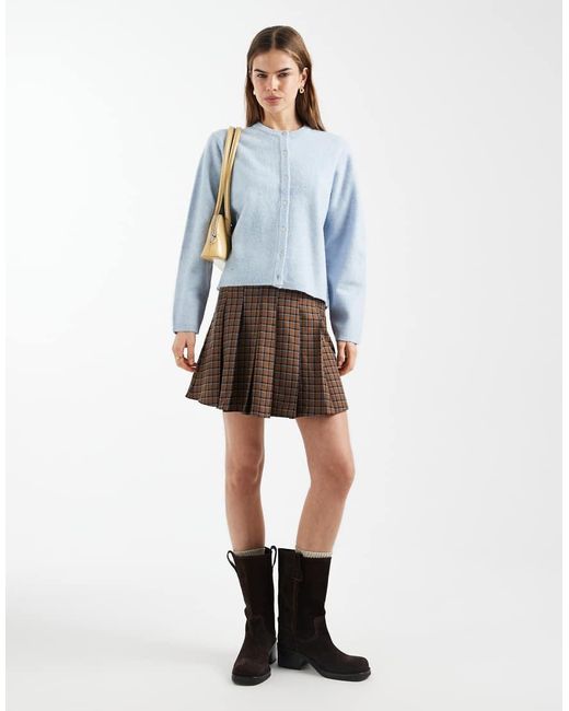 ONLY Blue Boxy Knitted Cardigan