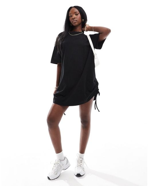 In The Style Black – kurzes oversize-t-shirt-kleid