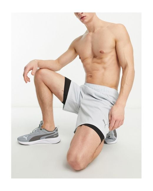 PUMA Gray Run Favourites 2in1 Short for men