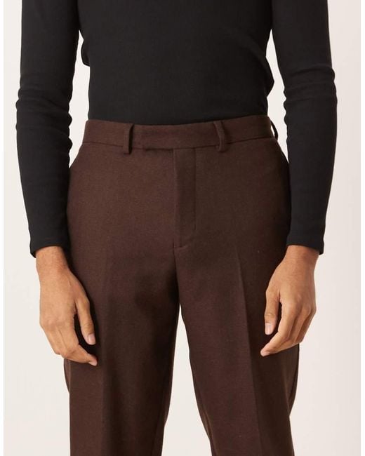 ASOS Black Tapered Wool Blend Dress Pants for men