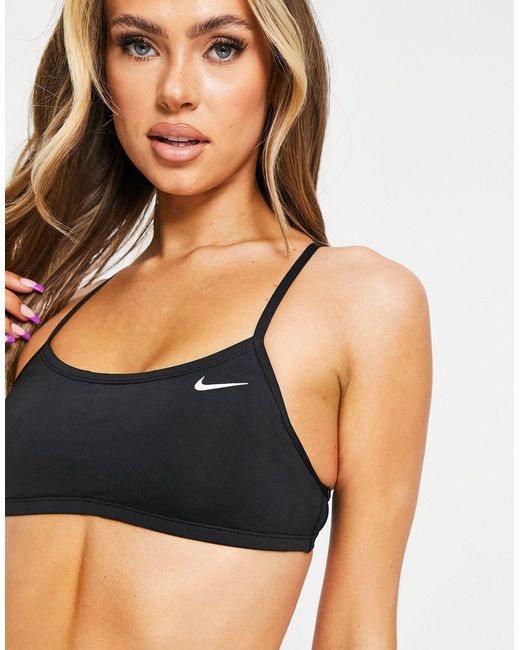 Nike Racerback Bikini Top in Black - Lyst