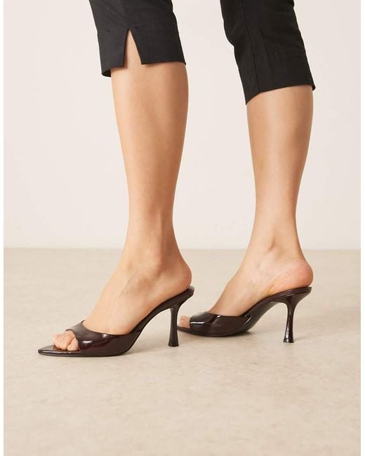 Mango Black Heeled Mule