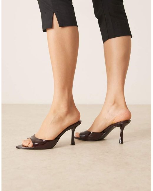 Mules De Tacón De Mango de color Black