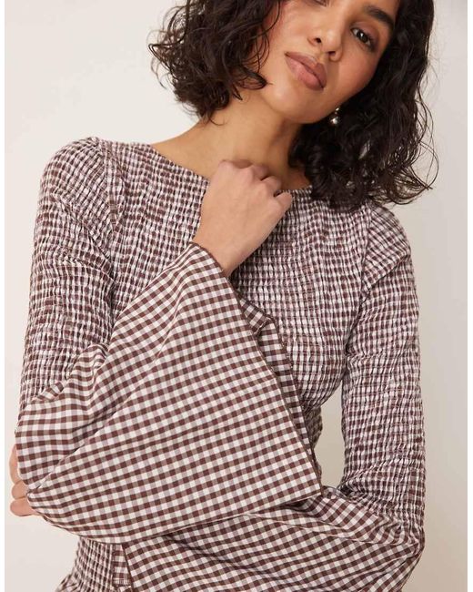ASOS Top Met Uitlopende Mouwen in het Brown