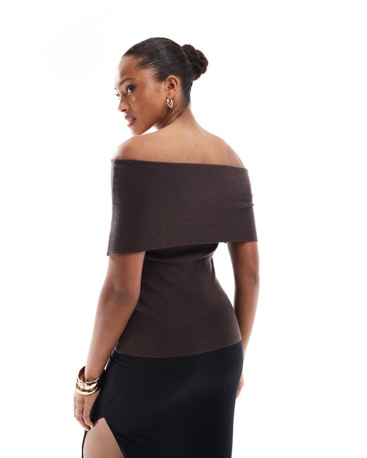 4th & Reckless Brown – trägerloses, langes strickoberteil