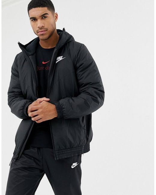 Nike Sportswear Synthetic Fill Hooded Jacket in Black for Men | Lyst  Australia