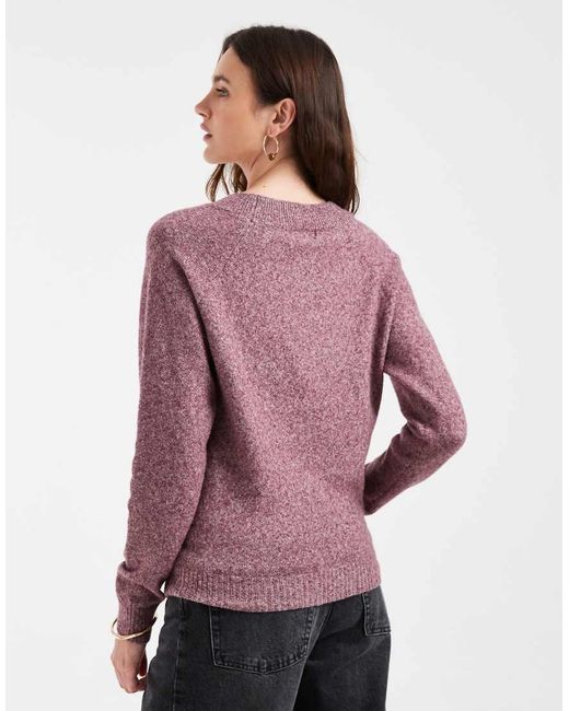 Vero Moda Purple Round Neck Knitted Jumper