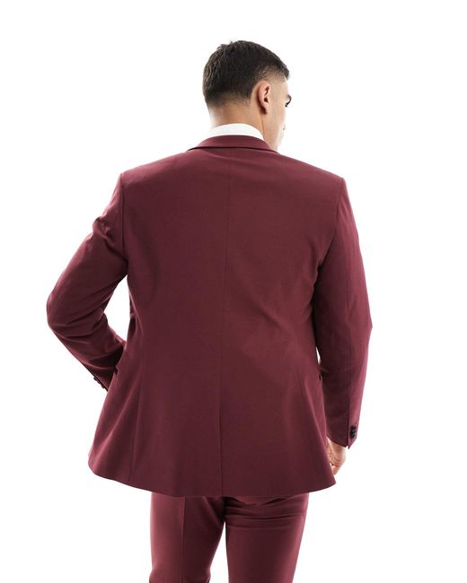 ASOS Red Slim Tuxedo Suit Jacket for men
