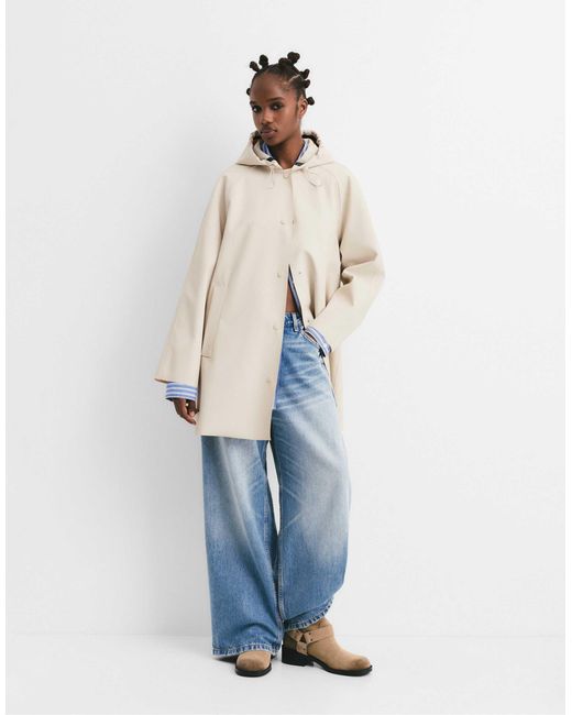 Imperméable caoutchouté long - beige Pull&Bear en coloris Blue