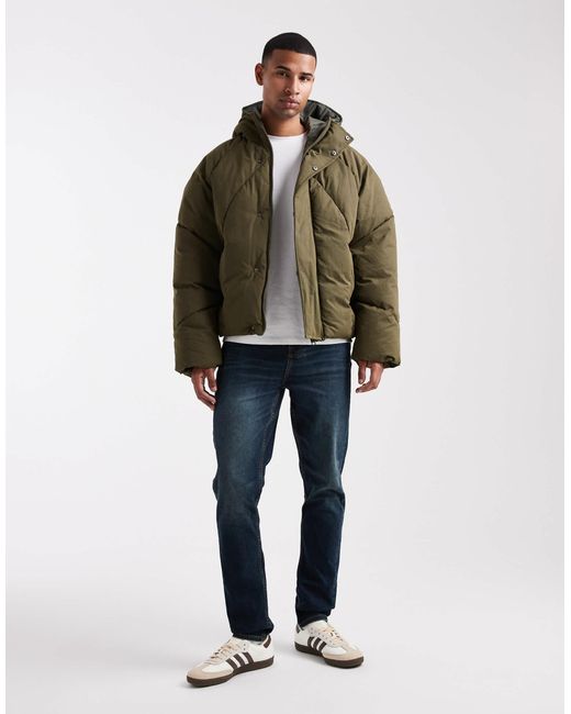 ASOS – übergroße, e steppjacke in Green für Herren
