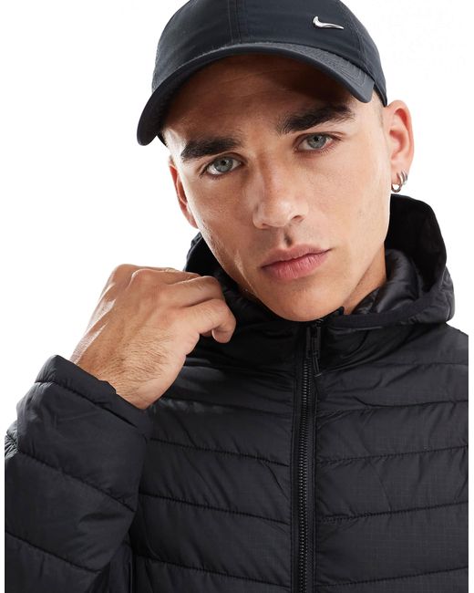 Jack & Jones – verstaubare, wattierte jacke in Black für Herren