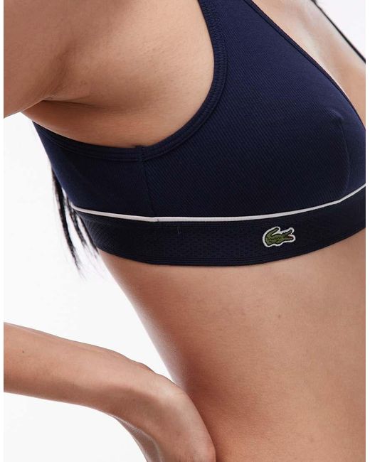 Lacoste Blue Logo Contrast Triangle Bra