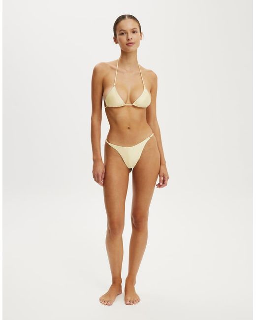 Cotton On Natural Micro String Triangle Bikini Top