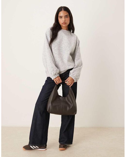 ASOS Gray Sweatshirt With Tie Hem Detail