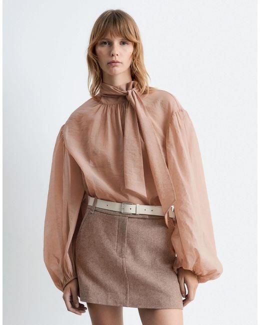 & Other Stories Brown Wool Mini Skirt