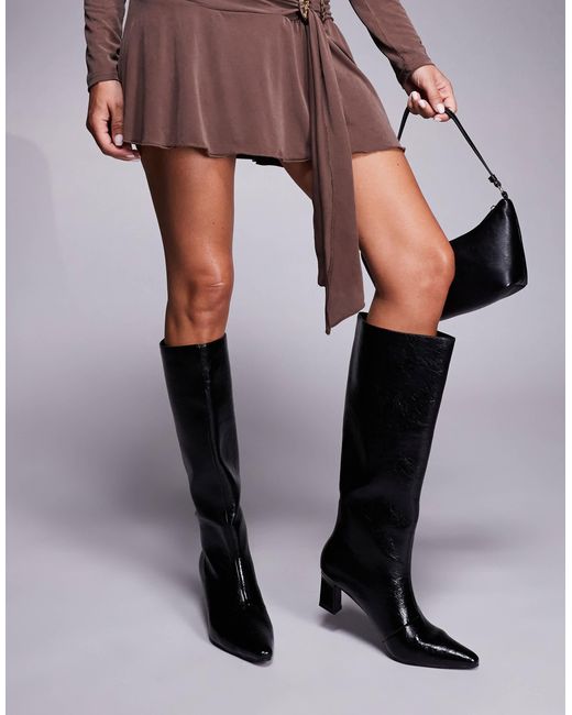 Public Desire Gray – boomer – kniehohe stiefel