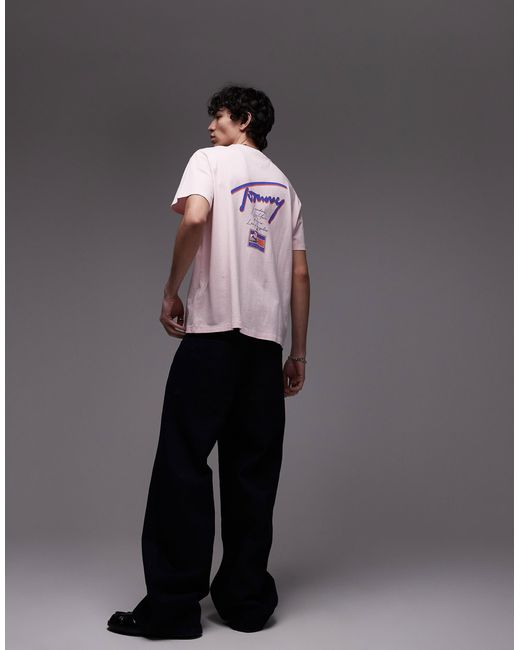 Tommy Hilfiger Purple Signature Back Print T-shirt for men