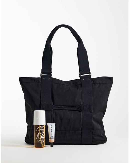 Weekday Black Große nylon-shopper