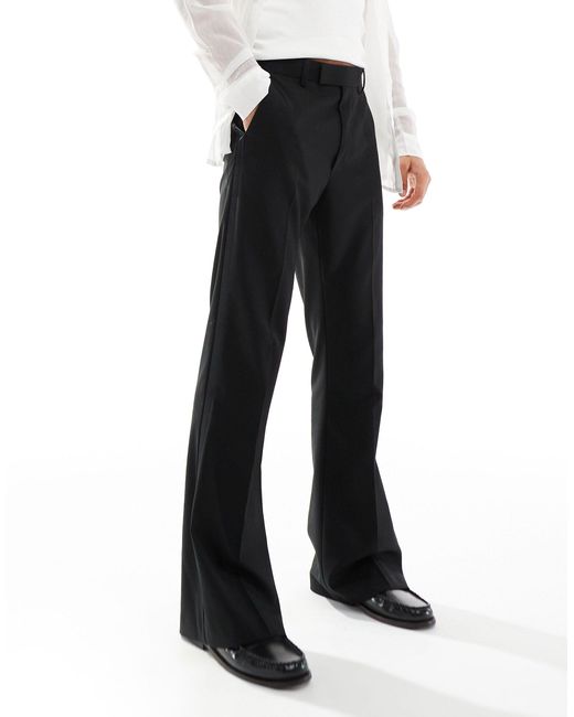 ASOS Black Flare Tuxedo Suit Trouser for men