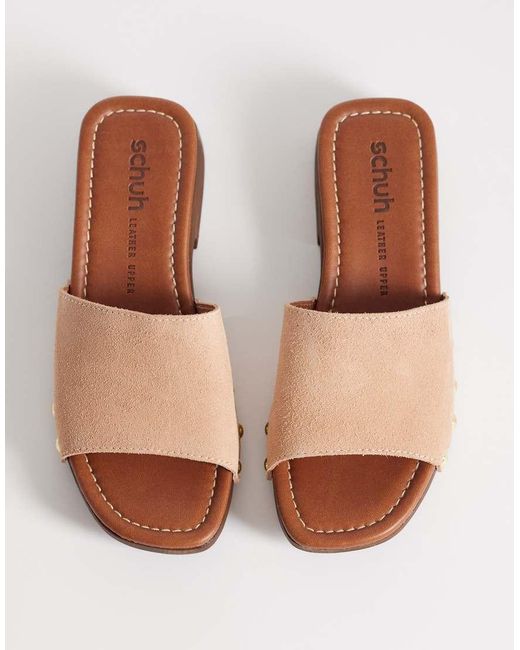 Schuh Natural Verity Studded Heeled Clogs