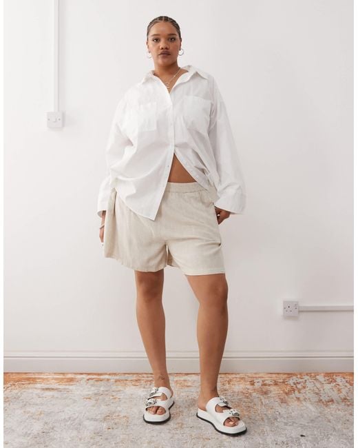Noisy May Natural – shorts aus leinenmix