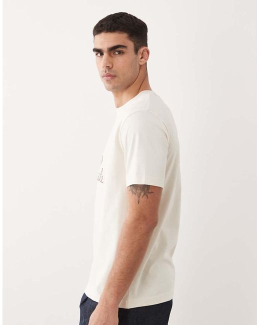 Gant White Chain Stitch Embroidered Lobster T-shirt for men