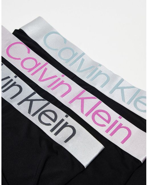 Calvin Klein Black Steel Cotton Trunks 3 Pack for men