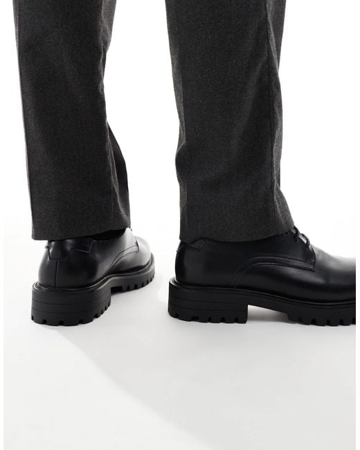 SEQWL Black Calvin Chunky Lace-up Derby Shoes for men