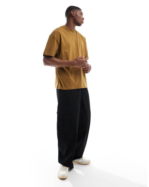 ASOS Basic Oversized T-Shirt in het Natural voor heren