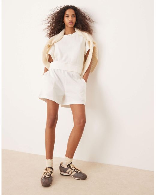 ASOS Natural Longline Waffle Short