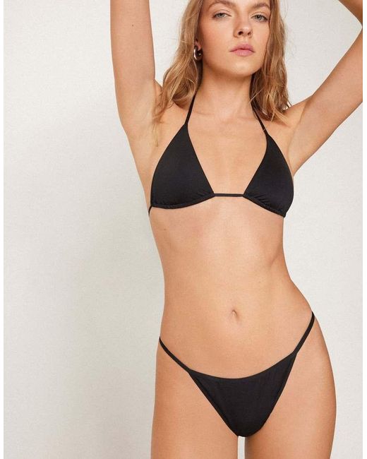 Tezenis Black Non-Padded Sliding Triangle Bikini Top