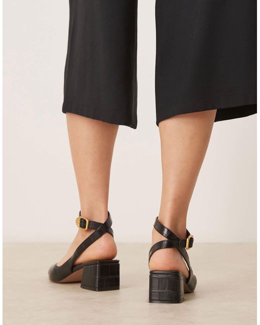 ASOS Black Sienna Mid Block Heel Shoes